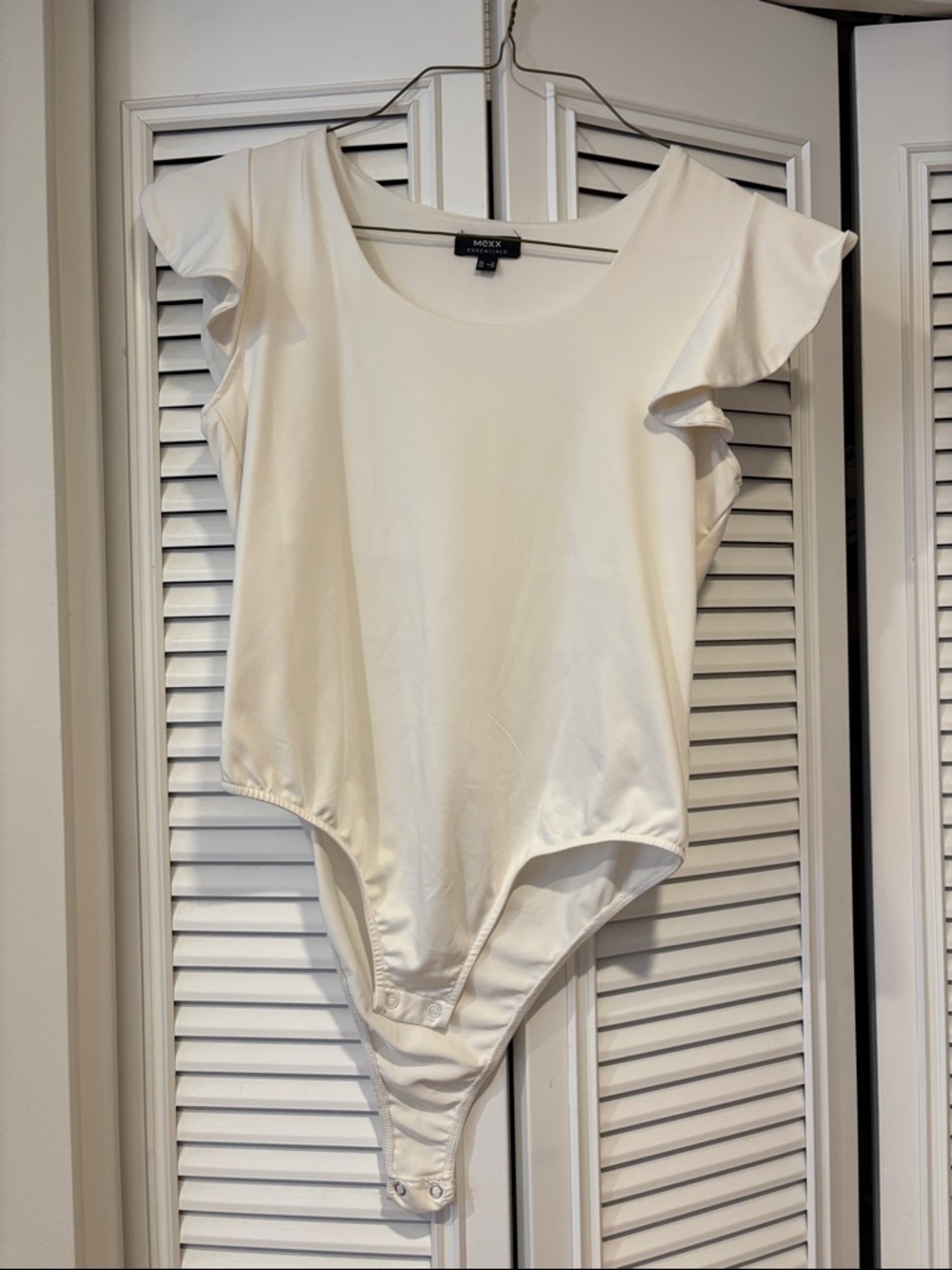 Mexx White Ruffle Sleeve Bodysuit